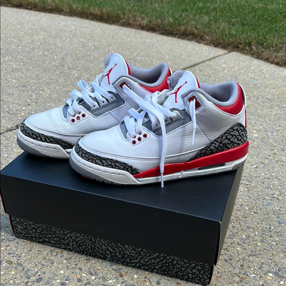 Jordan White and Red Sneakers Classic Design
